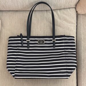 Kate Spade Black and White Striped Tote
